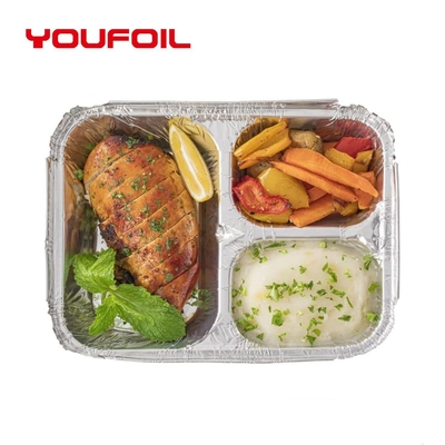kopen Meeneemvoedsel Container 3 van de Verpakkings Beschikbare Aluminiumfolie de Pan van de Holtefolie online manufacture