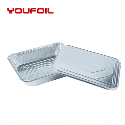 kopen Pan van de de Container Halve Grootte van de microgolf de Veilige Beschikbare Aluminiumfolie met Deksel online manufacture