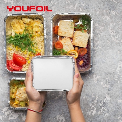 kopen Hete Verkopende Rechthoekige Beschikbare Aluminiumfoliecontainer 1LB met Deksel online manufacture