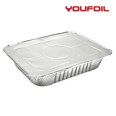 kopen De Container Halve Grootte Pan With Lid van de penetratie Bestand Rechthoekige Aluminiumfolie online manufacture