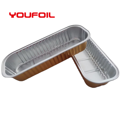 kopen Gerecycleerde Materiële Rechthoekige Aluminiumfoliecontainer voor de Strookcake van het Voedselbaksel online manufacture