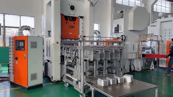 kopen Volledig geautomatiseerde vervaardiging van eenmalige zilveren aluminium folie voedselcontainer productie machine LK-T80 online manufacture