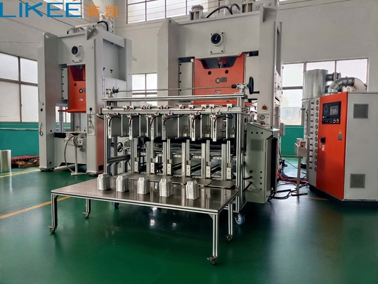 kopen 130 ton zilver Volledig automatische aluminiumfoliecontainermachine 380v 50Hz LK-T130 online manufacture