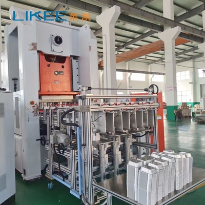 Volledig automatische Mitsubishi PLC en SIMENSE 80Ton zilveren witte/oranje aluminiumfolie plaat maken machine