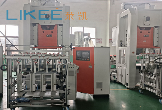 4-5 holtes Aluminiumfoliecontainers Machine Mitsubishi PLC Siemens hoofdmotor