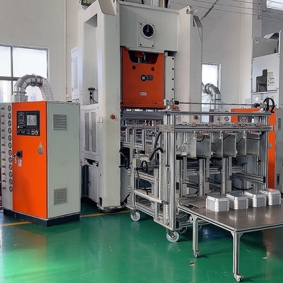 Witte en oranje aluminiumfoliecontainermachine met 35-68 slag/min slag