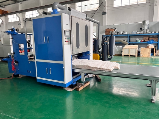 Hoog snelheid plastic traan extractie huishoudelijke pop-up vel vouwmachine