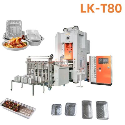 T80 Takeout Multiple Cavities Disposable Aluminium Foil Pan Isolation Preserving Machine