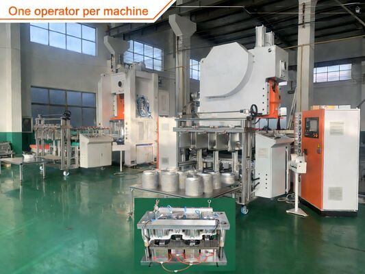 LK-T63 C-Frame Volautomatische Aluminiumfolie Container Machine met 3-Holte Matrijs voor Kleine en Middelgrote Containers