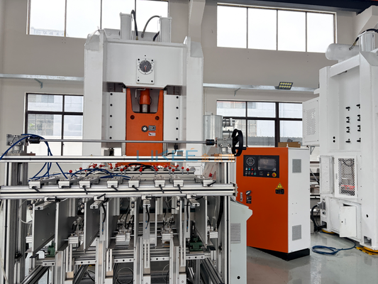 Aluminiumfoliecontainermachine 660ml 28micron Productielijn ondersteunt schakelen tussen dunne en zware materiaalproductie
